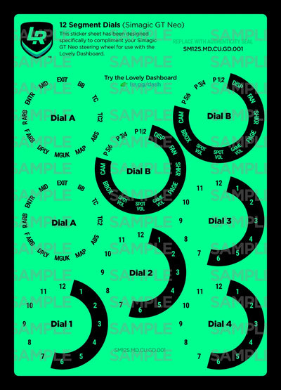 12 Segment Glow in the Dark Custom Dials (Simagic GT Neo)