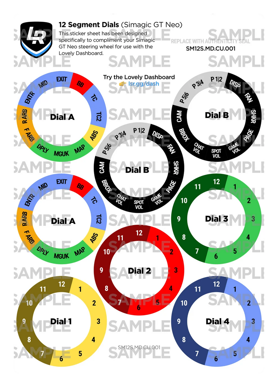 12 Segment Dials (Simagic GT Neo)