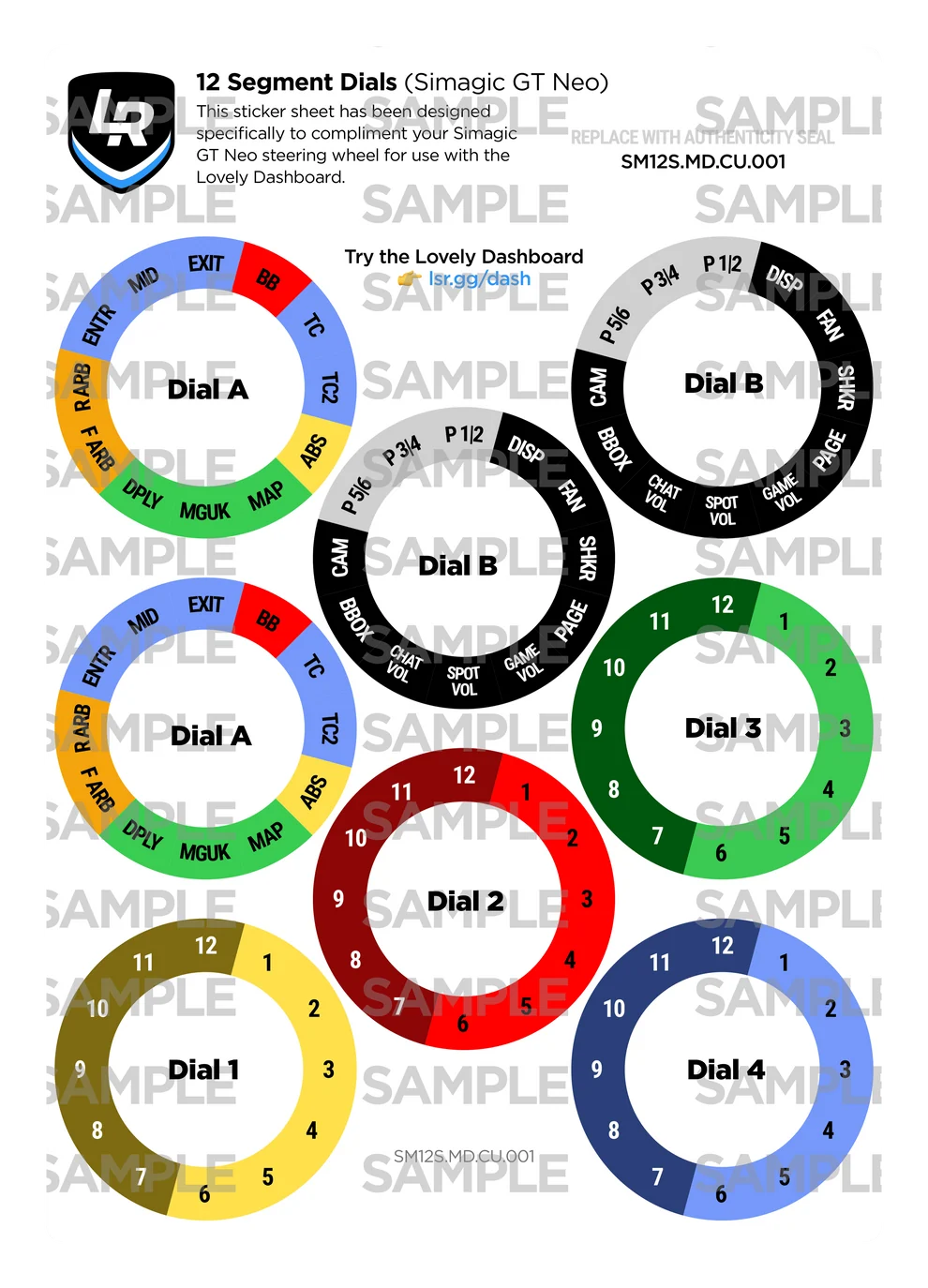 12 Segment Dials (Simagic GT Neo)