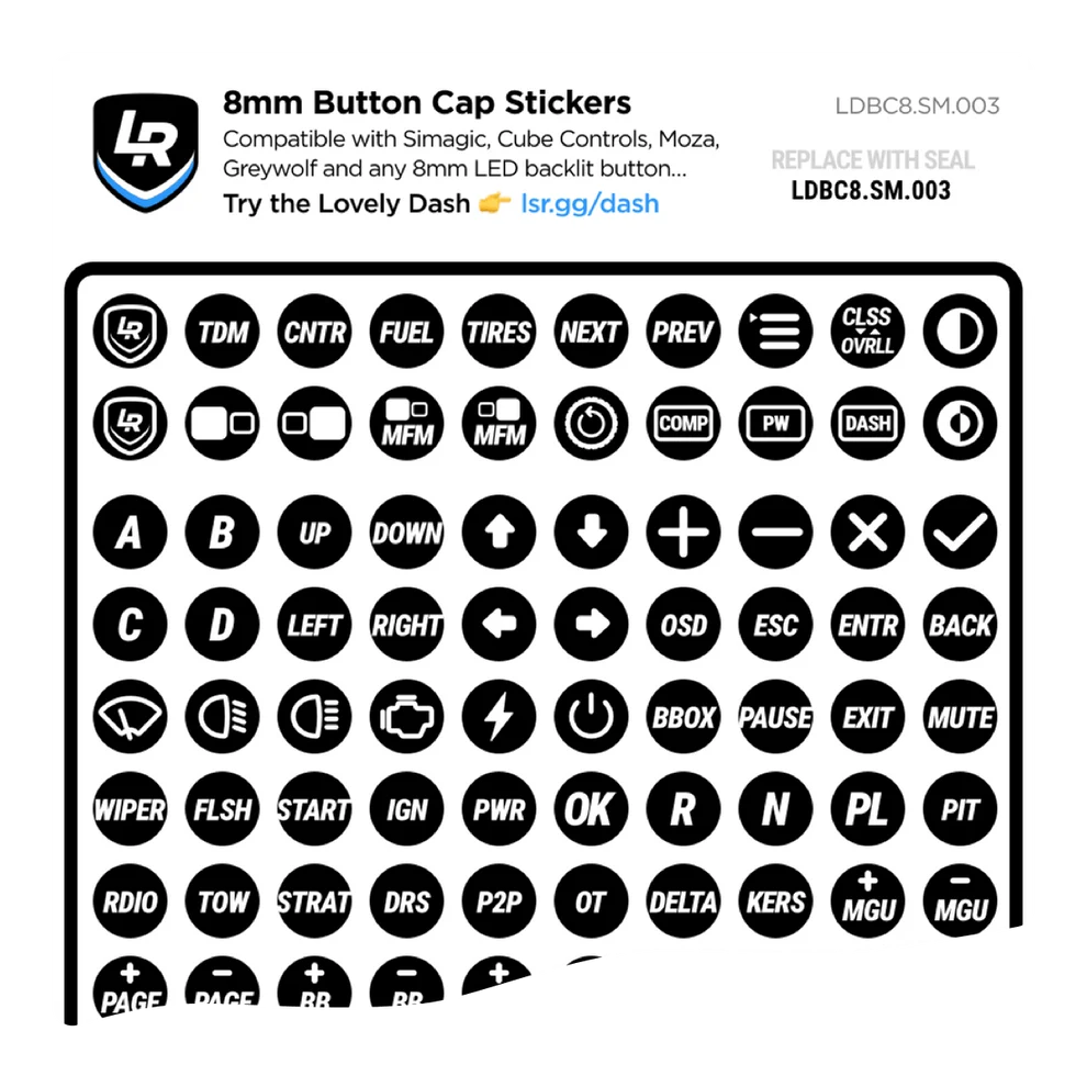 8mm Button Cap Stickers
