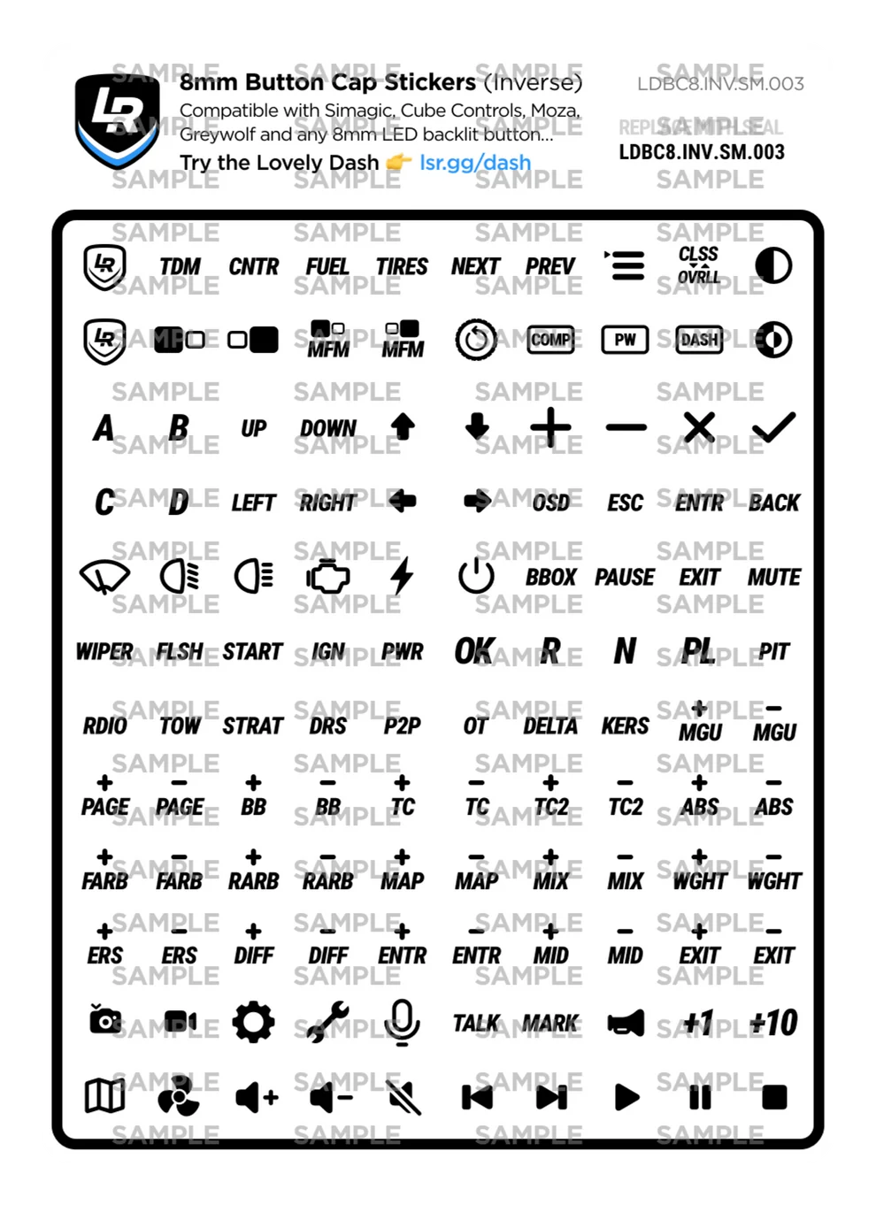 8mm Inverse Button Cap Stickers