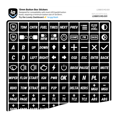13mm Button Box Stickers