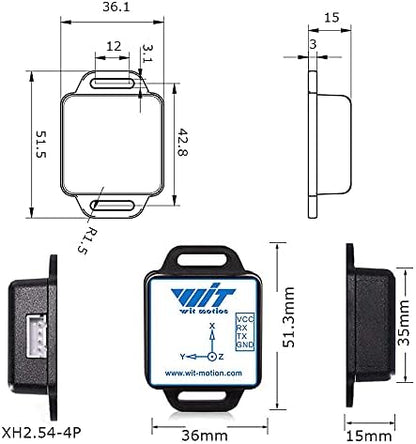 Witmotion WT901C-232 9-Axis Vibration Inclinometer